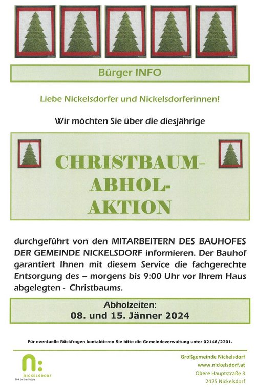 CHRISTBAUMABHOLAKTION Nickelsdorf